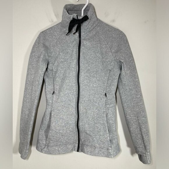 Lululemon &go Take-Off Fleece Jacket Heathered Medium Grey size 4 - Picture 3 of 10